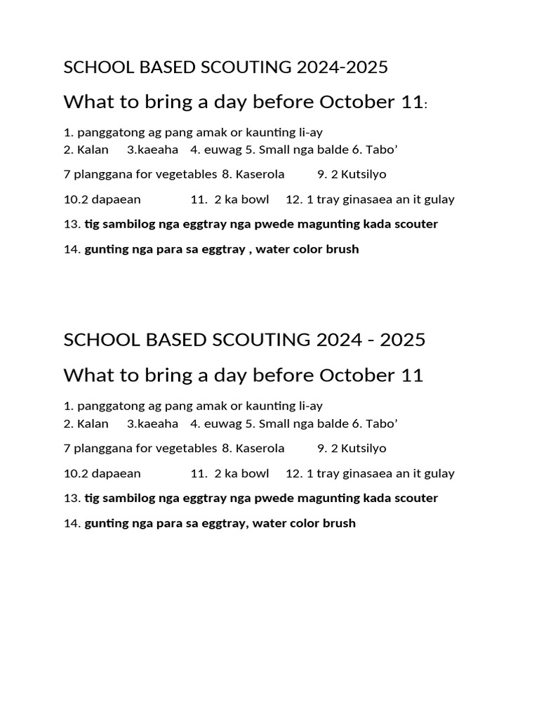 School Based Scouting 2024 | PDF