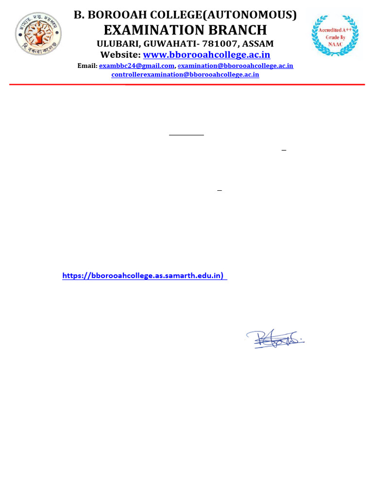 Result Declaration - 1ST SEM 2026 | PDF