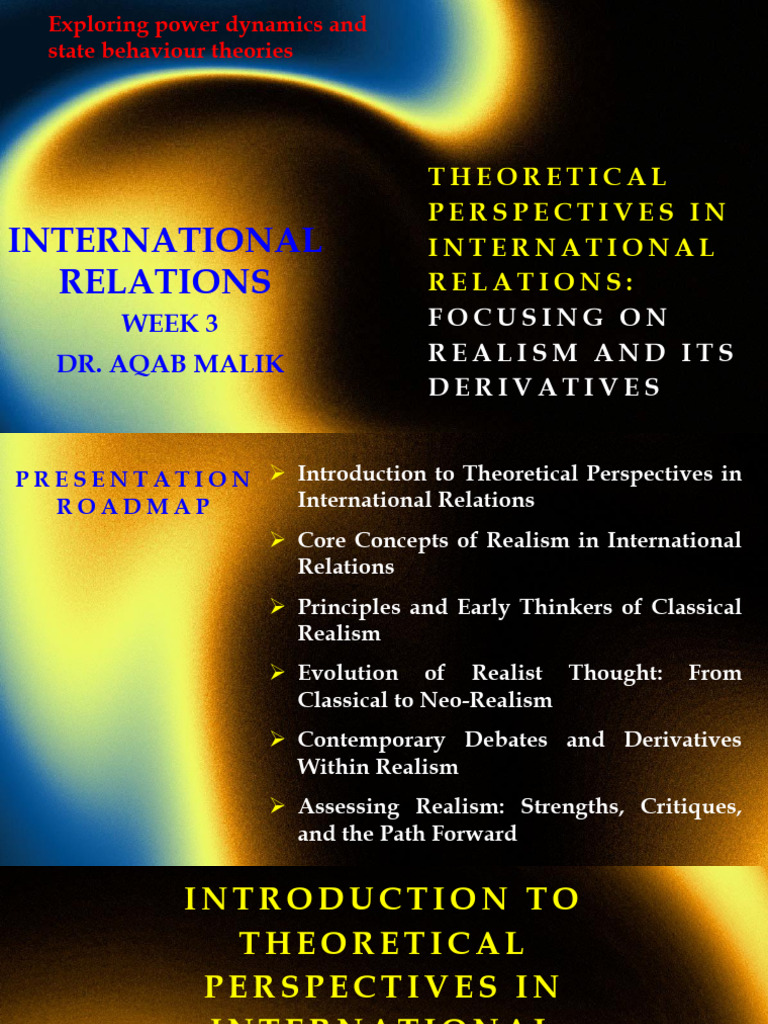 Week 3 - Theoretical Perspectives in International Relations - Realism ...
