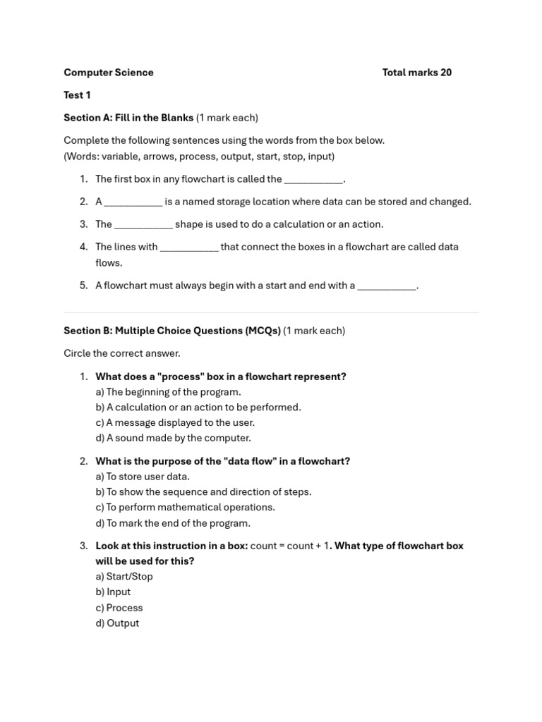 Chapter1 Test 1 | PDF
