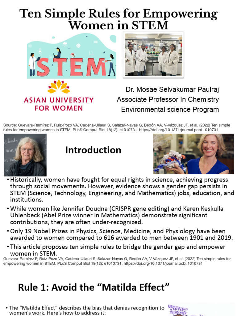 Ten Simple Rules For Empowering Women in STEM | PDF | Science ...