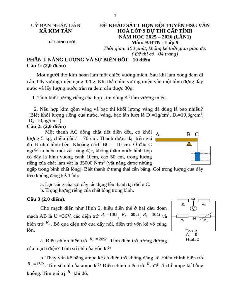 KHTN 1 | PDF