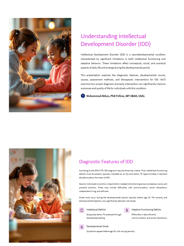 Understanding Intellectual Development Disorder (IDD) | PDF ...