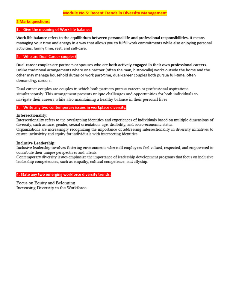 CDW Chap 5 Exam Imp | PDF | Diversity (Business) | Social Psychology