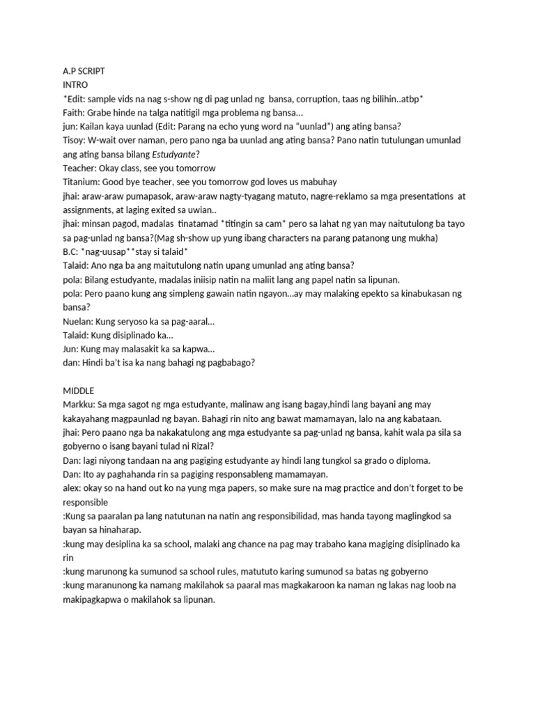 AP Script Video Awareness | PDF