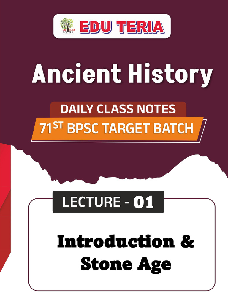 Lecture - 01 (Introduction & Stone Age) | PDF | Stone Age | Paleolithic