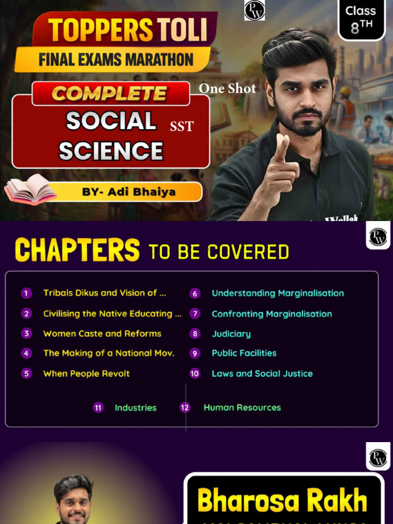 Complete SST: One Shot: Class Notes - Toppers Toli 2026 Class 8th | PDF