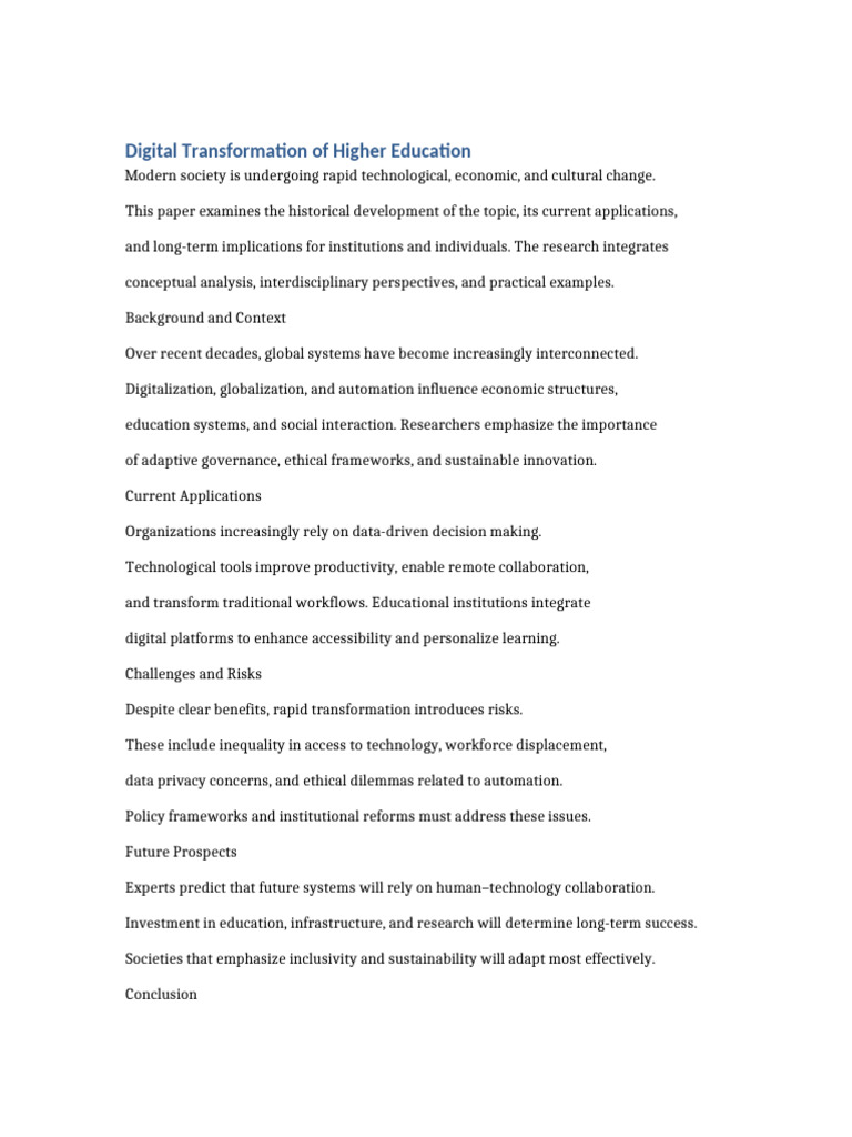 Digital Transformation of Higher Education | PDF | Governance ...