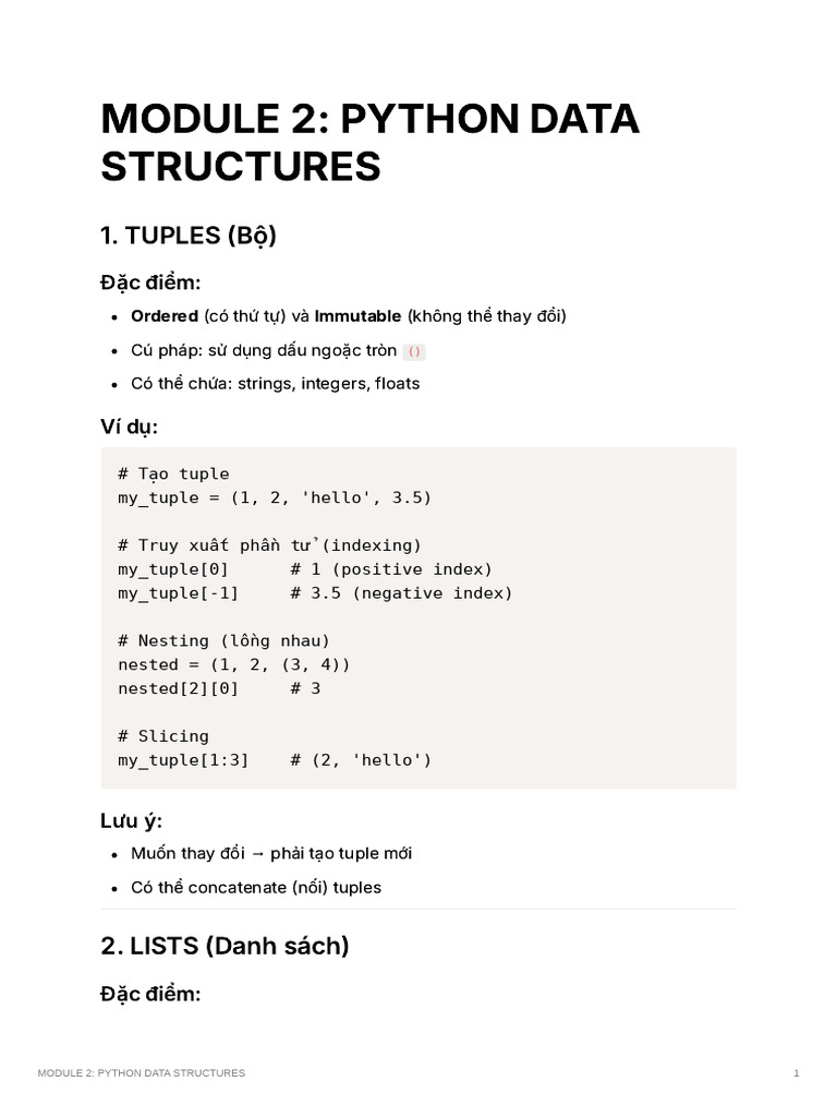 Module 2 Python Data Structures | PDF