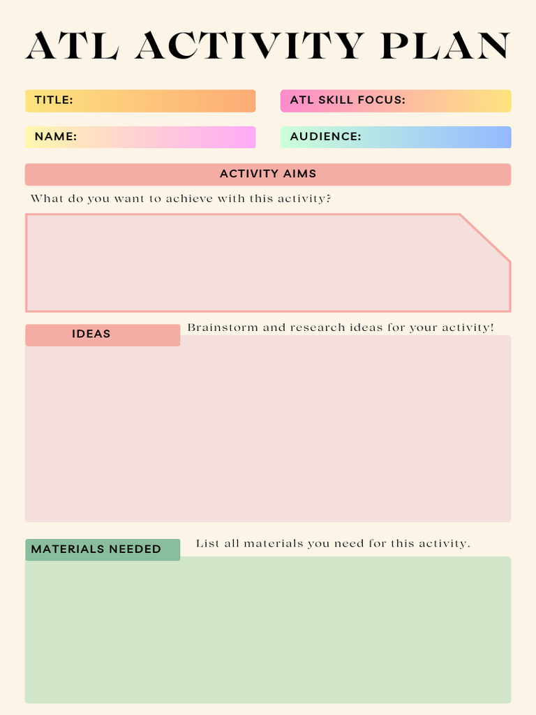 ATL Activity Plan Template PDF | PDF