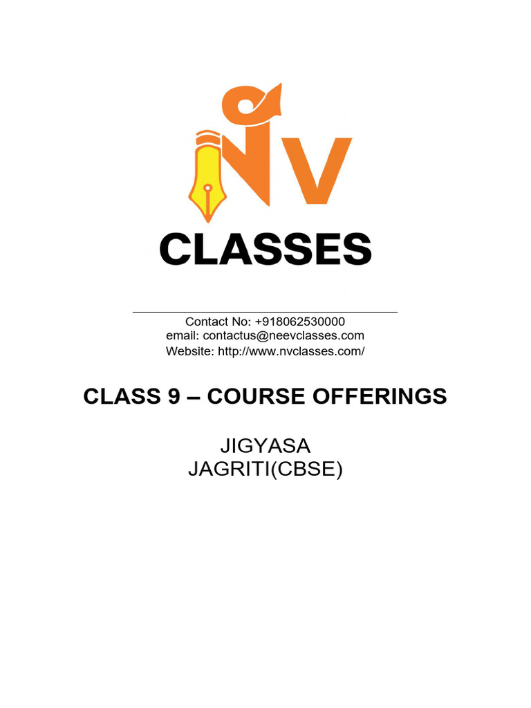 NV Classes - Class 9 Course Offerings | PDF