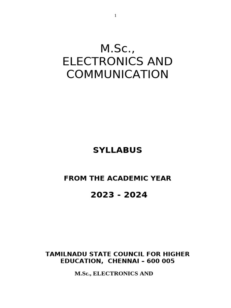 M.sc. Electronics & Communication | PDF | Computer Network | Antenna ...