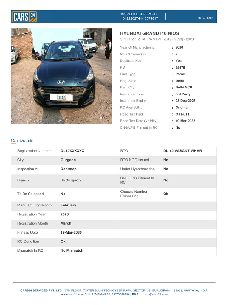 Inspection Report 10074817 1771561715 | PDF | Motor Vehicle | Car ...
