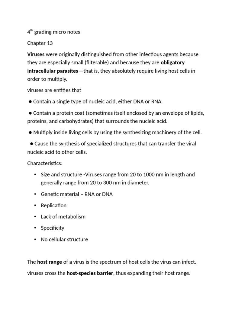 4th Grading Micro Notes | PDF | Virus | Fungus