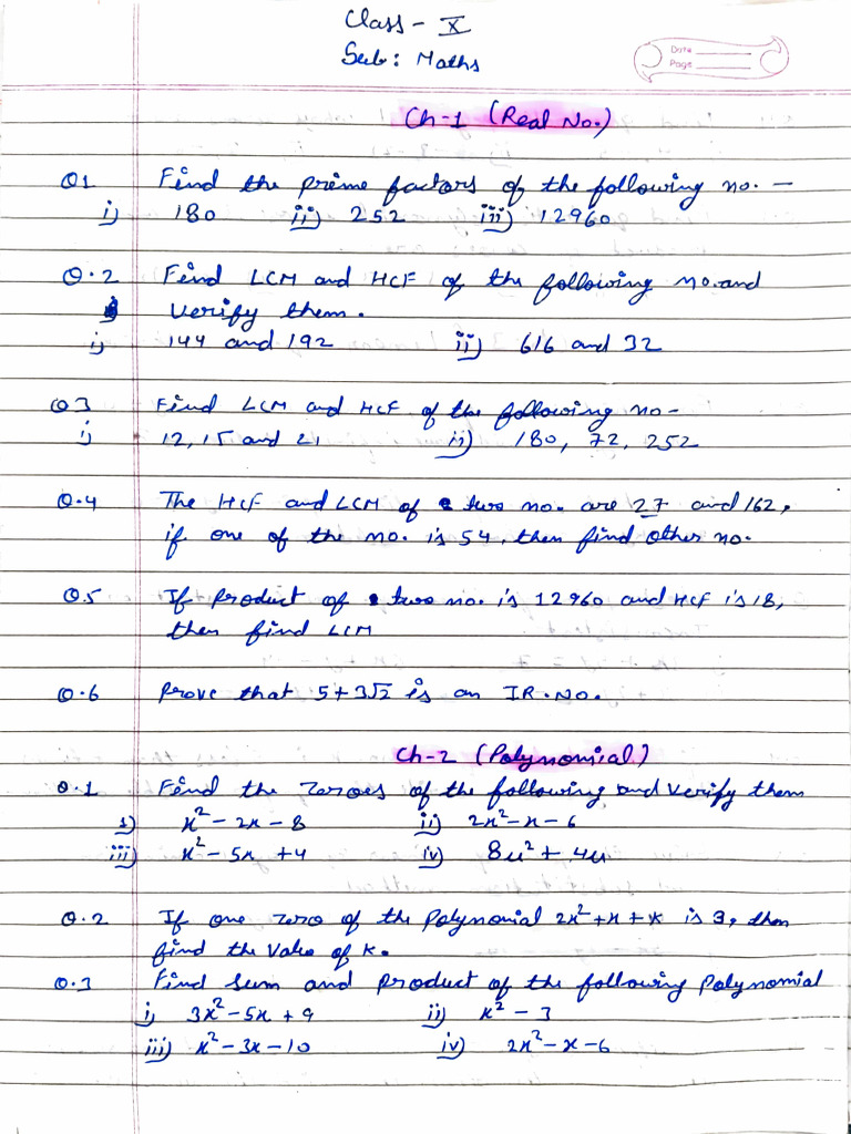Class 10th Maths | PDF
