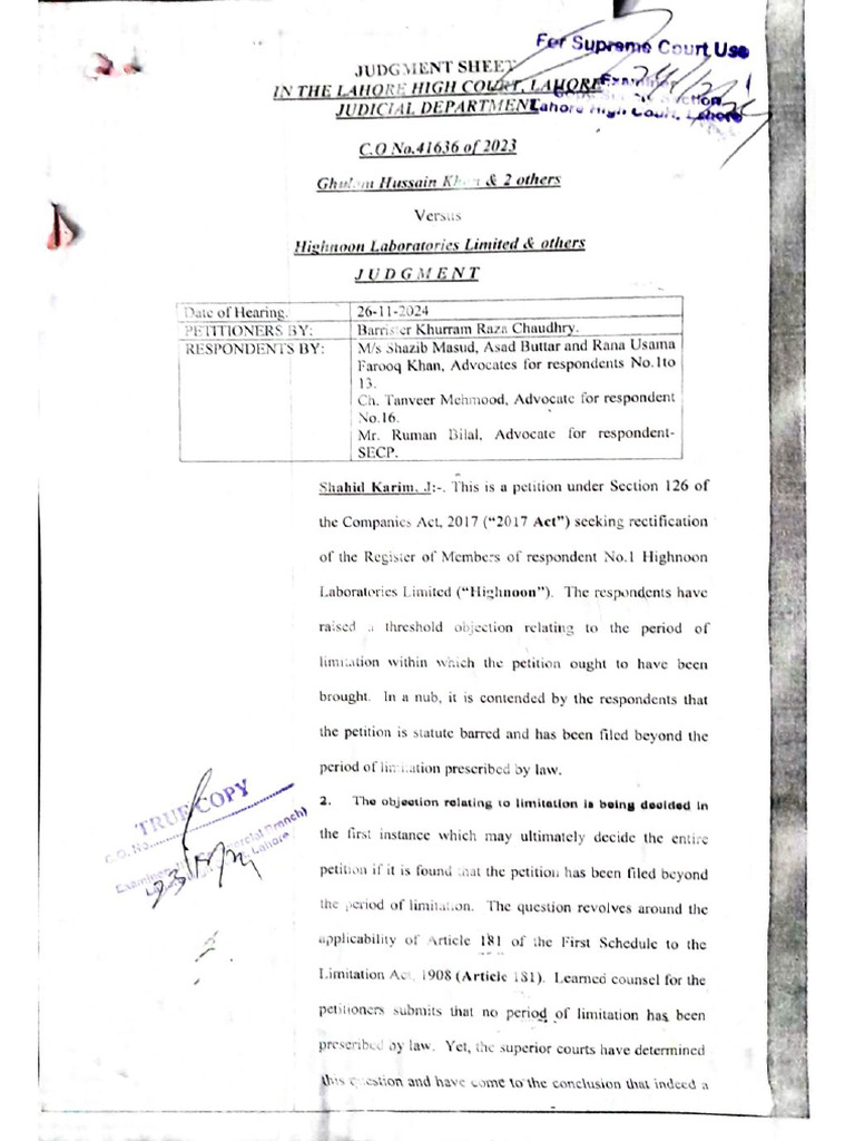 Shahid Karim s126 Judgement - Appealed | PDF