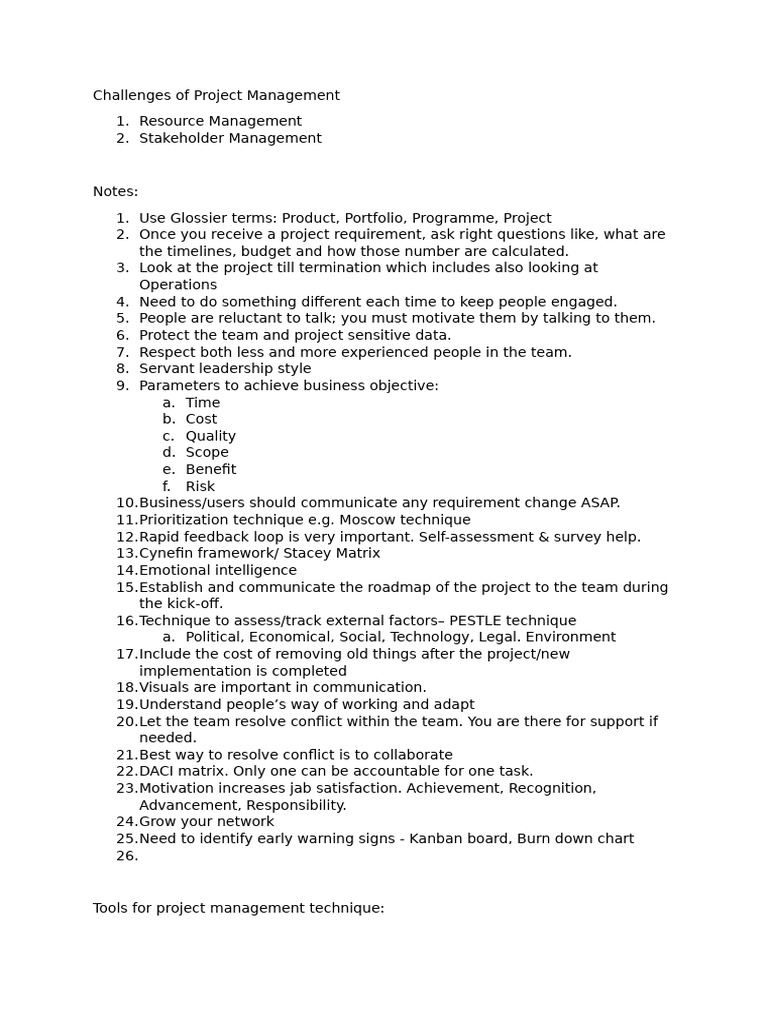 Project Management Notes | PDF