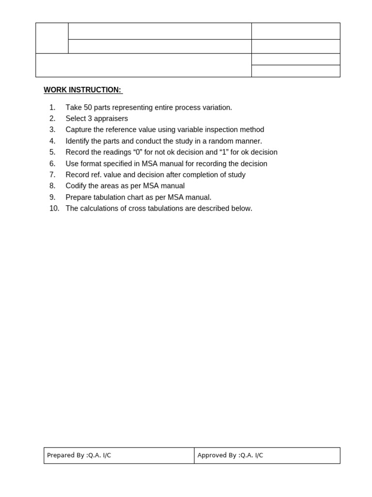 04-MSA - KAPPA Work Instruction | PDF | Chess Theory | Chess