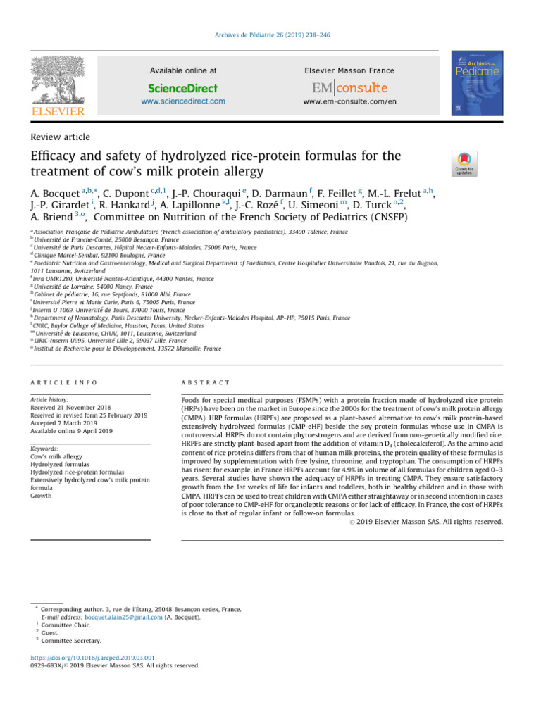 Efficacy and Safety of Hydrolyzed Rice-Protein Formulas For The ...