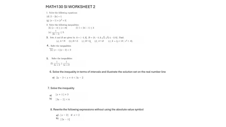 Si Worksheet Two | PDF