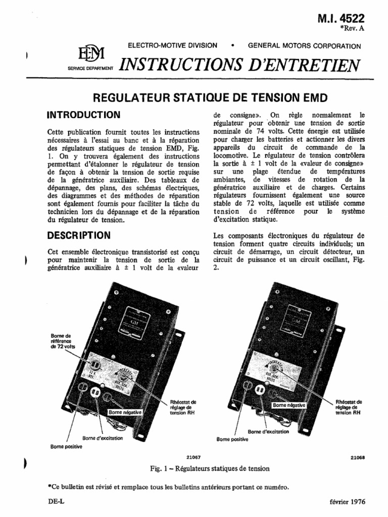 MI 4522 A FRENCH (Regulateur Stat) | PDF