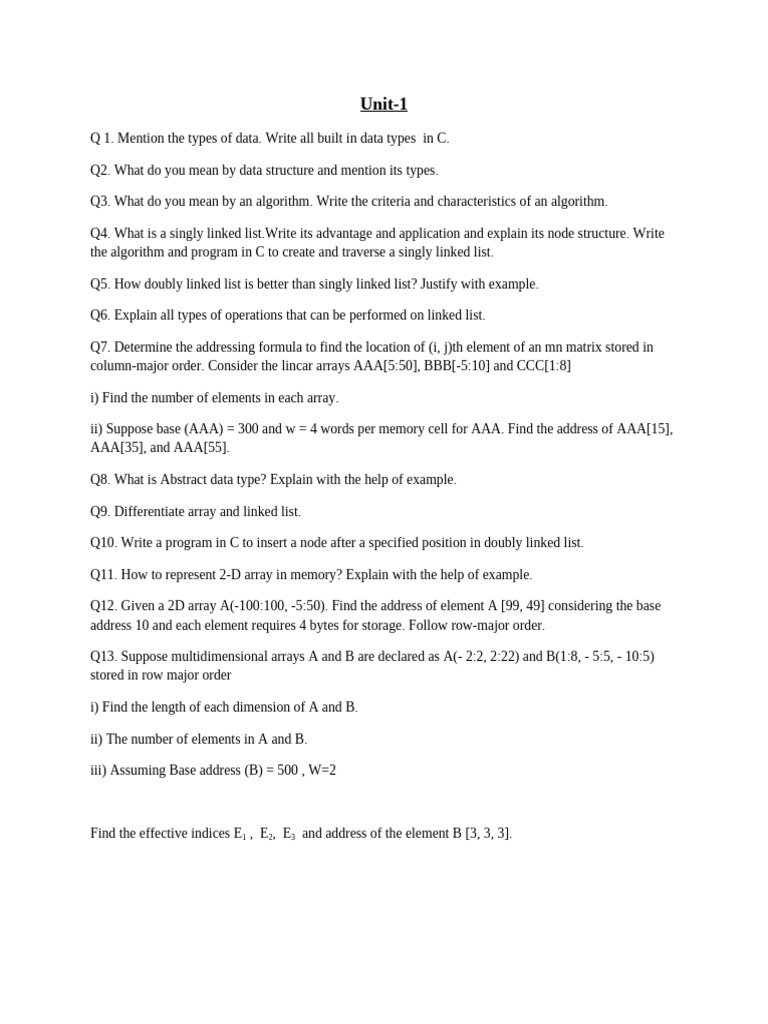 DSA Important Questions | PDF | Queue (Abstract Data Type) | Algorithms