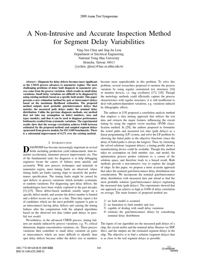 A Non Intrusive and Accurate Inspection Method For Segment Delay | PDF ...