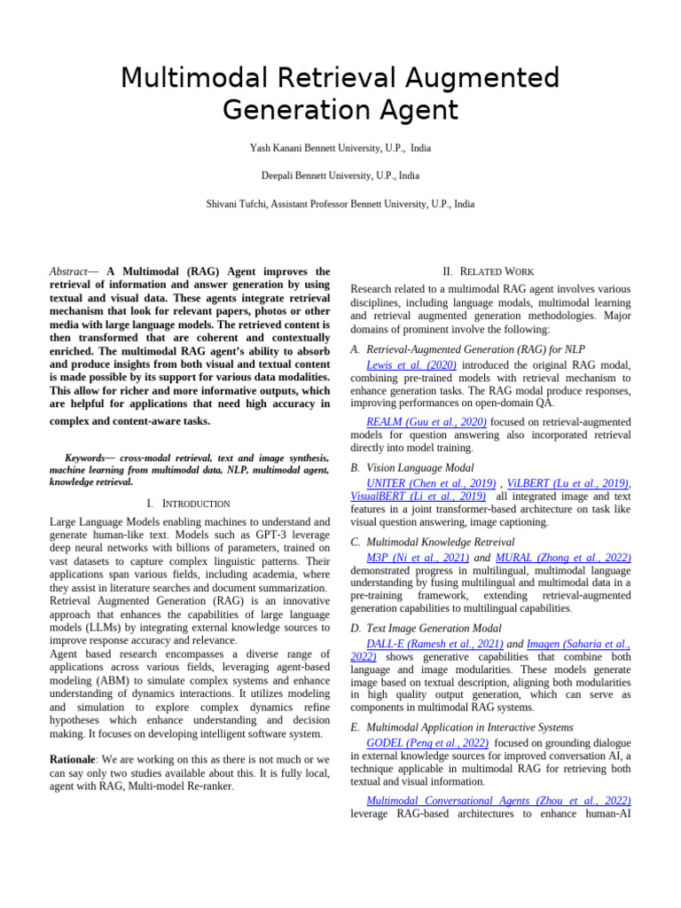 Multimodal Retrieval Augmented Generation Agent | PDF | Information ...