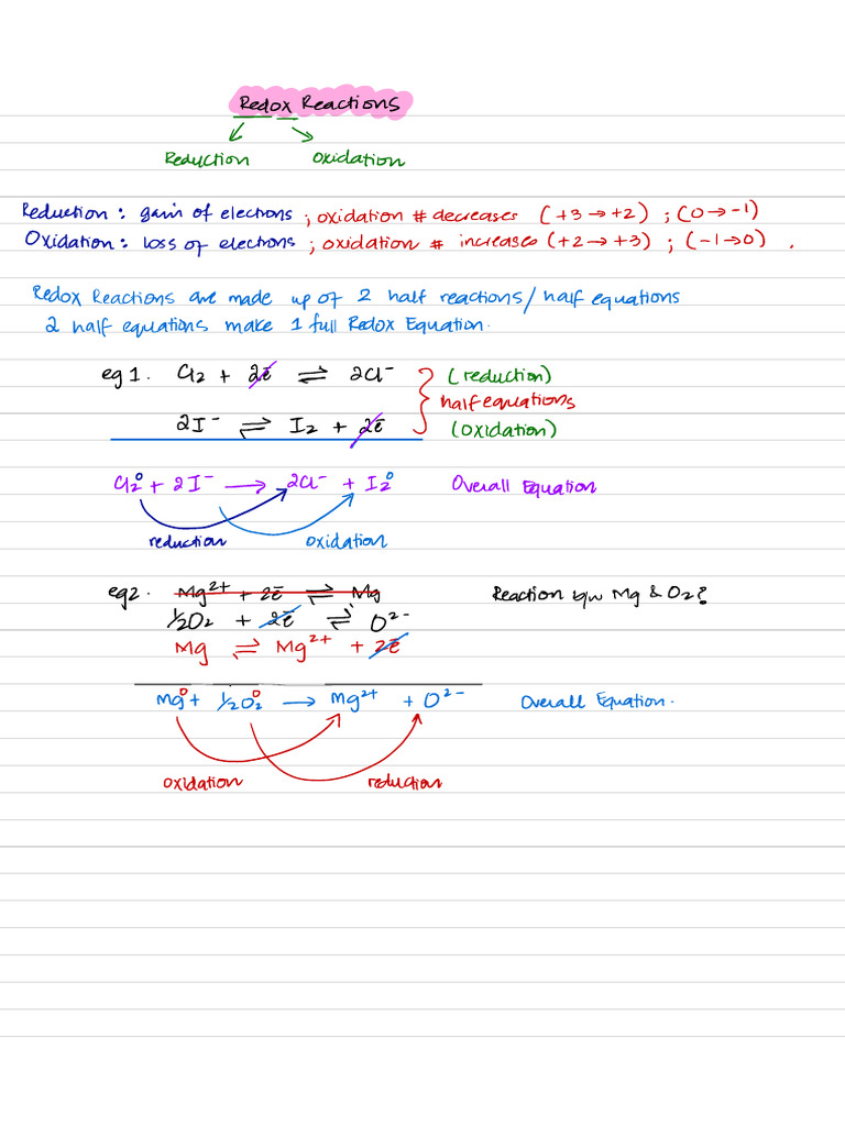 Redox Notes | PDF