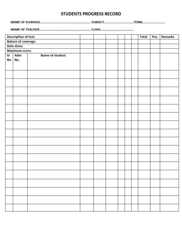 Students Progress Record | PDF