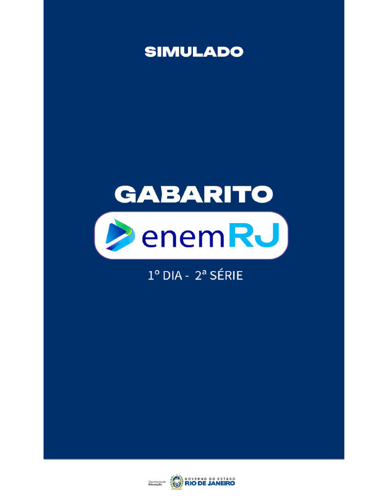 SIMULADO RJ - 2 Série - Gabarito 1º Dia | PDF