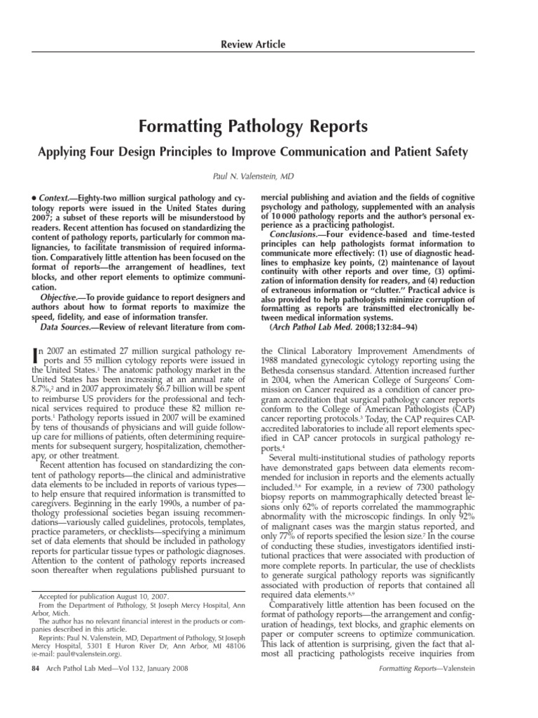 Formatting Pathology Reports | PDF | Pathology | Medical Diagnosis