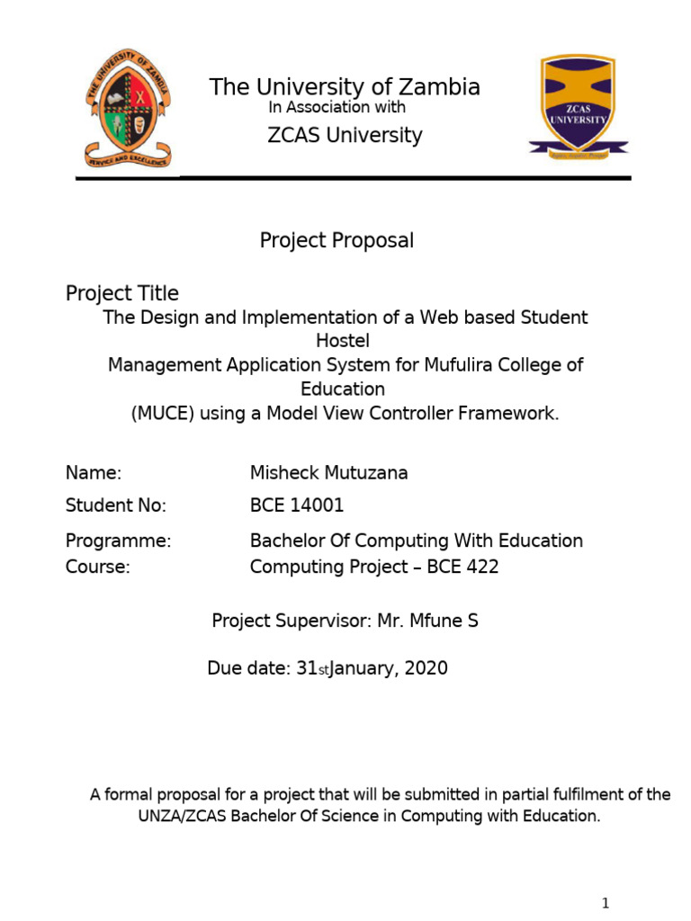 Project Proposal For Web Based Student H | PDF | Use Case | Websites