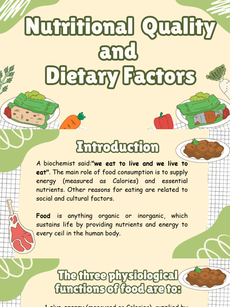 Nutritional Quality and Dietary Factors | PDF | Nutrients | Fat