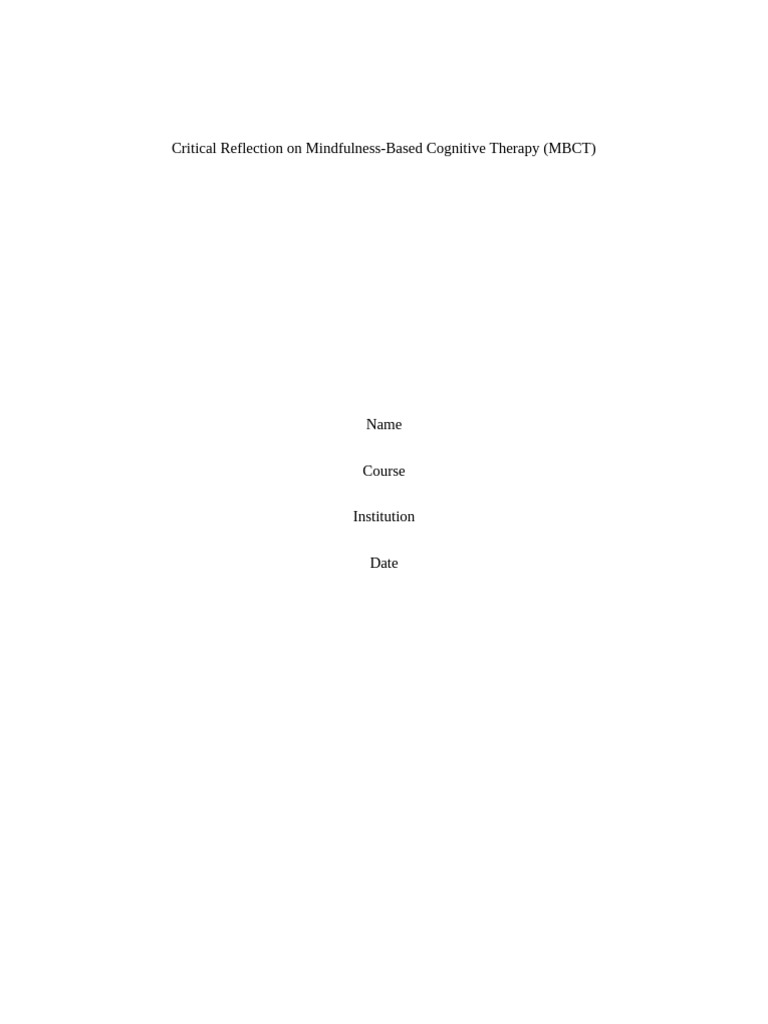 Critical Reflection On Mindfulness | PDF | Mindfulness | Thought