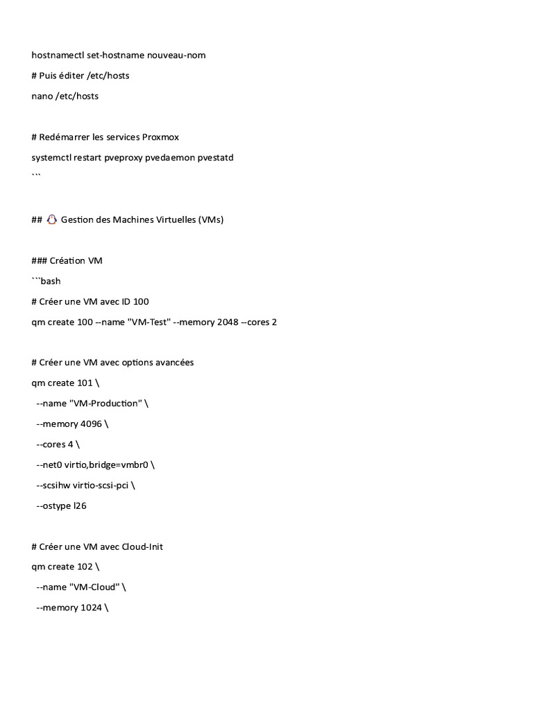 Proxmox Cheat Sheet | PDF