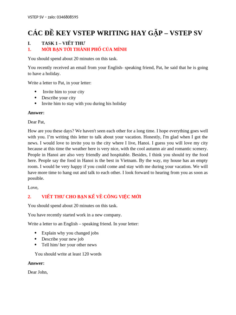 Đề Key Vstep Writing - Vstep Sv | PDF | Sustainable Energy | Artificial ...