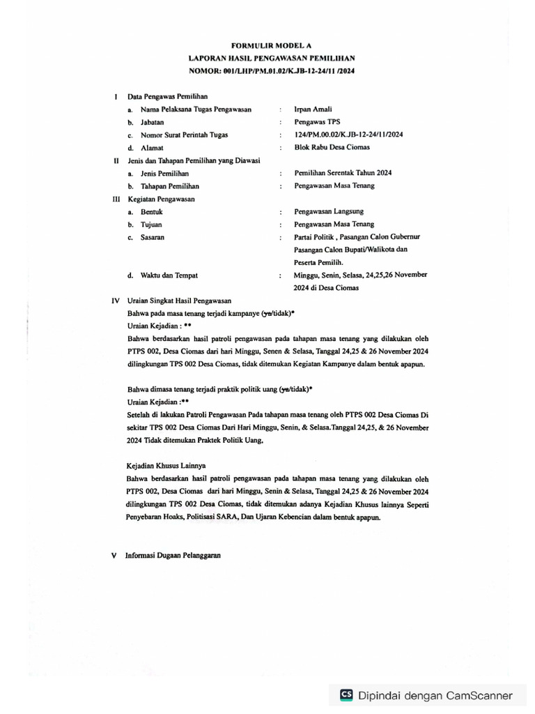 TPS 002 LHP Masa Tenang Irpan | PDF