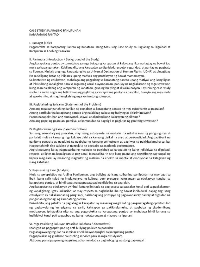 Case Study Sa - Word | PDF