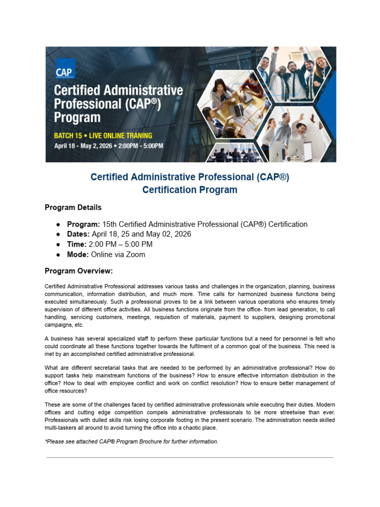 2026 CAP Certified Administrative Professional CAP Certification ...