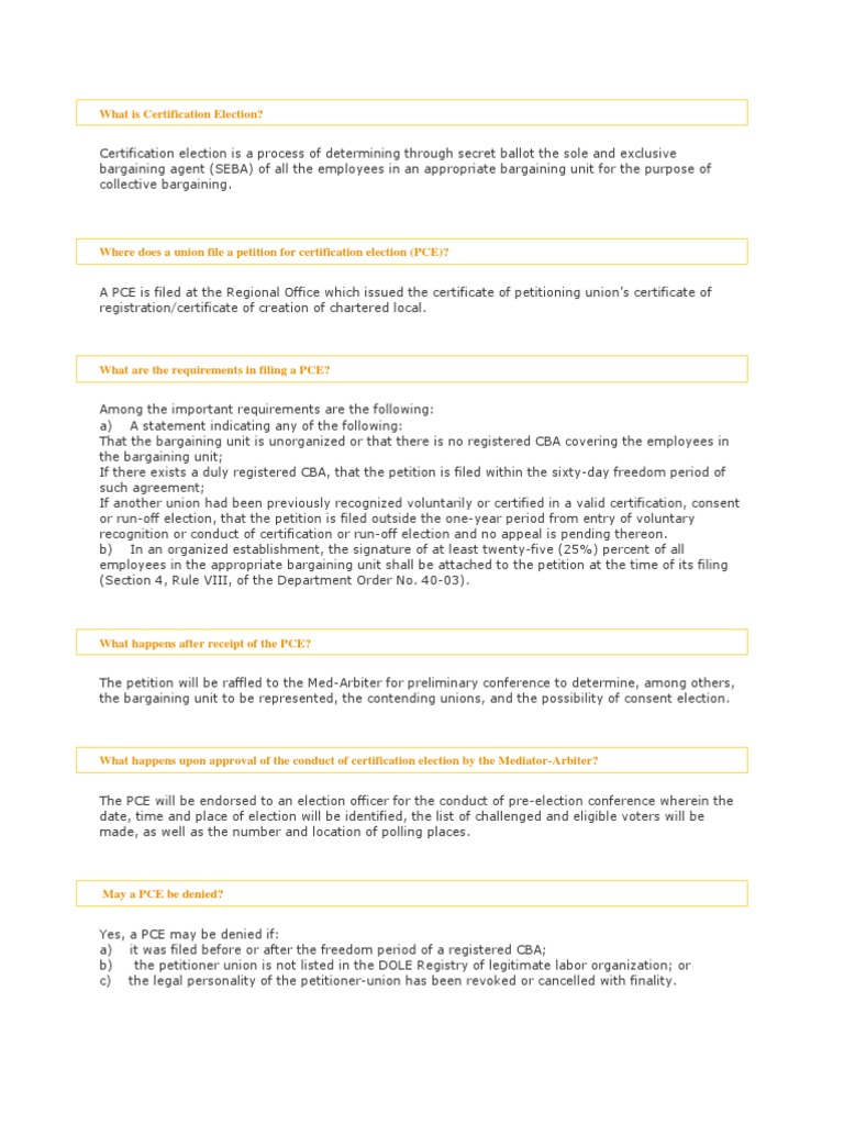 Certification Election | PDF | Business | Law
