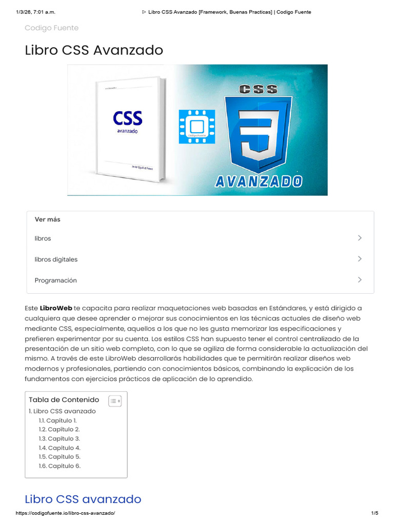 Libro CSS Avanzado (Framework, Buenas Practicas) - Codigo Fuente | PDF ...