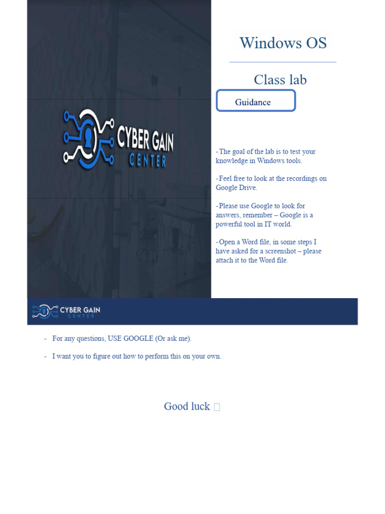Windows Labv1 | PDF