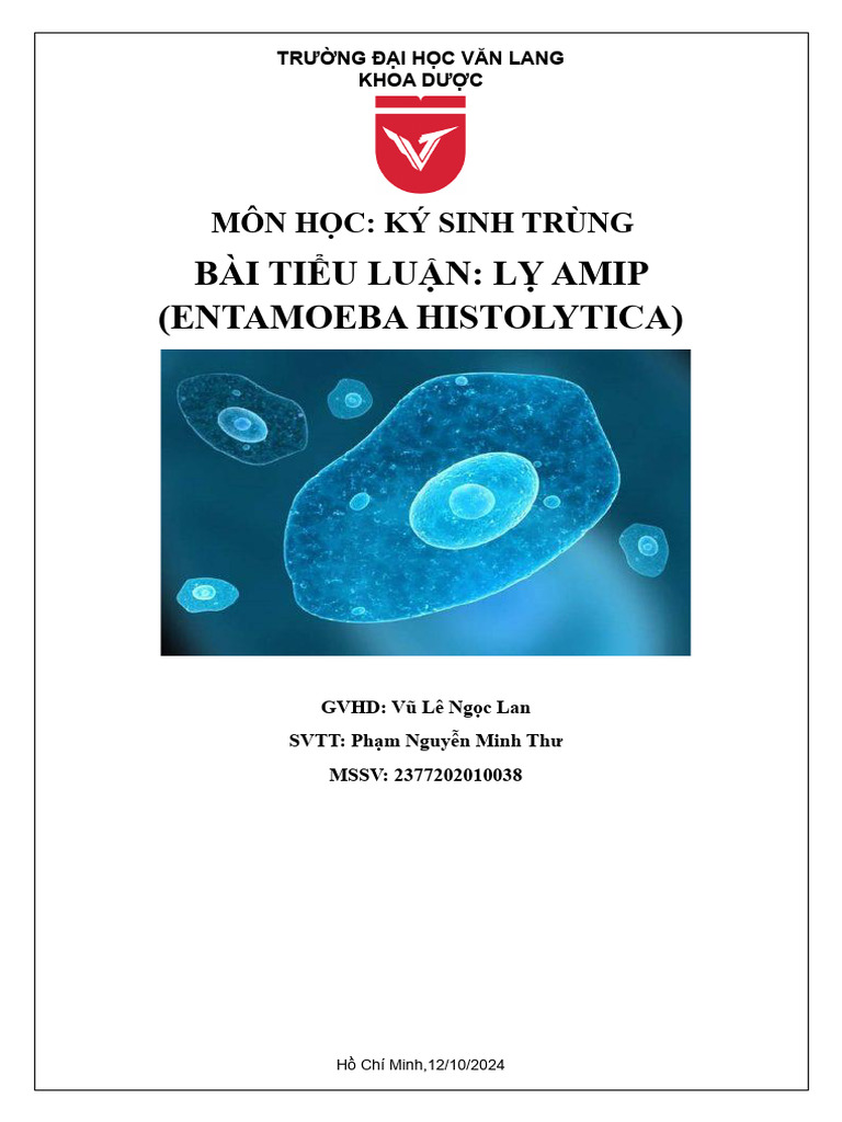 Tiểu Luận Bệnh Lỵ Amip | PDF