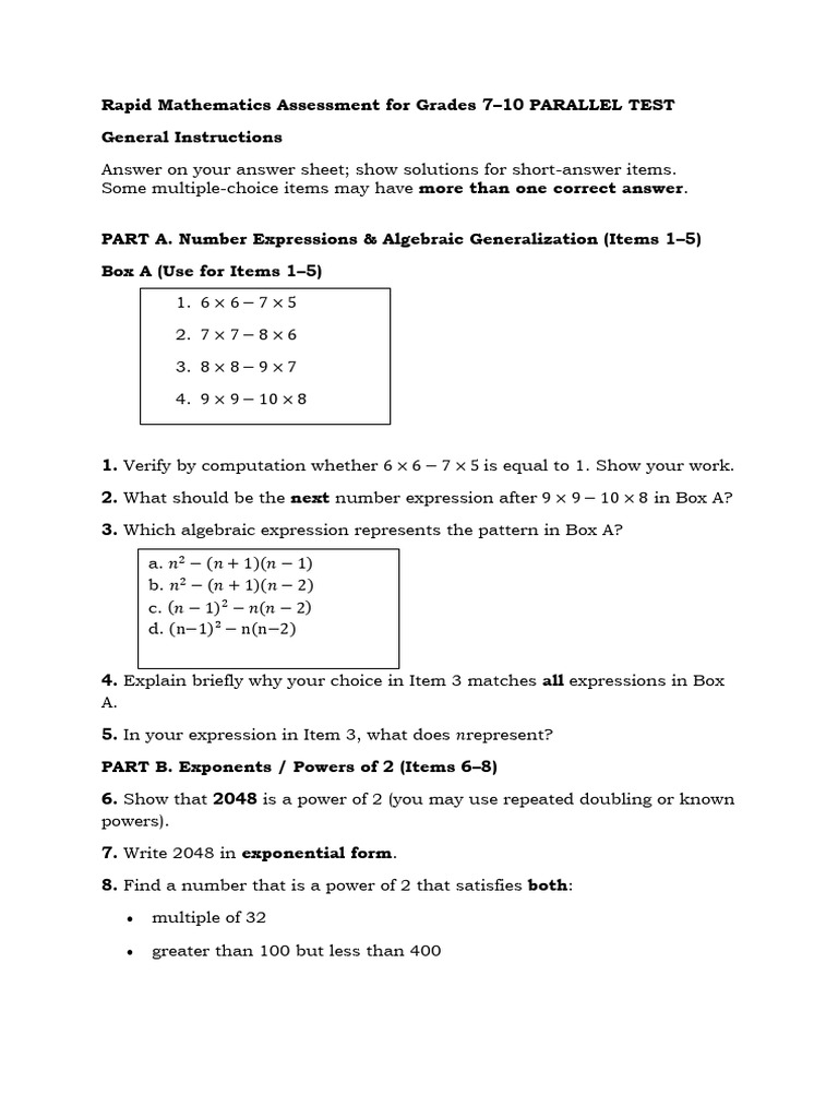 Rma Ks 3 Parallel Test | PDF | Triangle | Angle