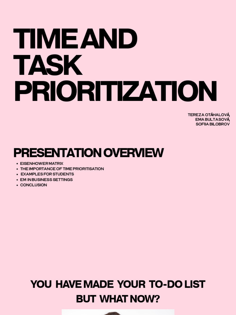 Time and Task Prioritization | PDF | Time Management | Professional Skills