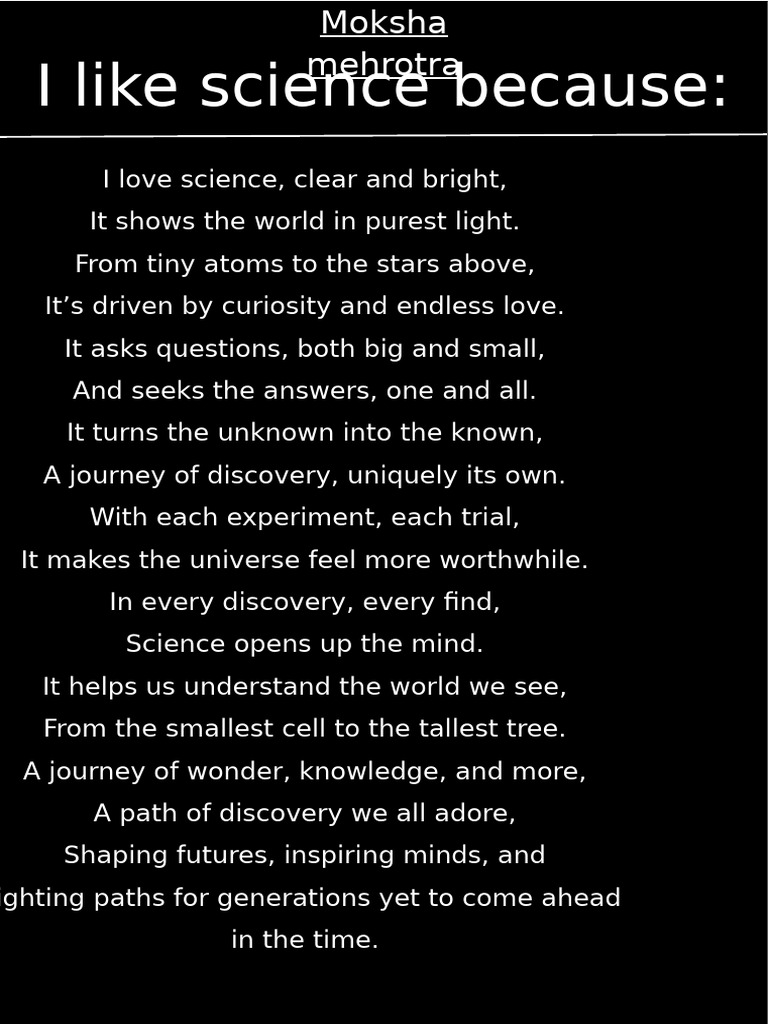 Poem On Science | PDF