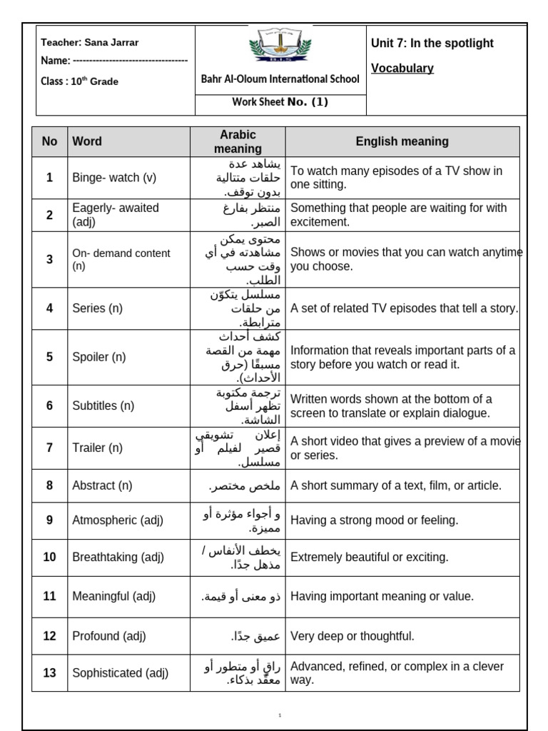 10th Grade - High Note - Unit 7 | PDF | Verb | Grammatical Tense