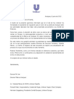 Carta Director Unilever A Alcaldesa