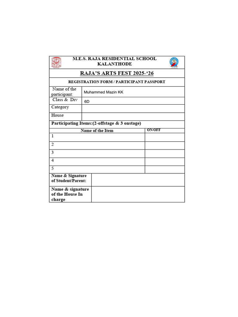 Registration Form - All Categories | PDF